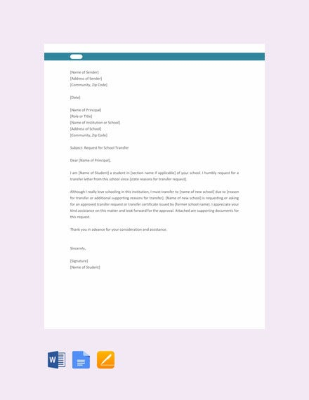 10 School Transfer Letter Templates PDF DOC Free Premium Templates