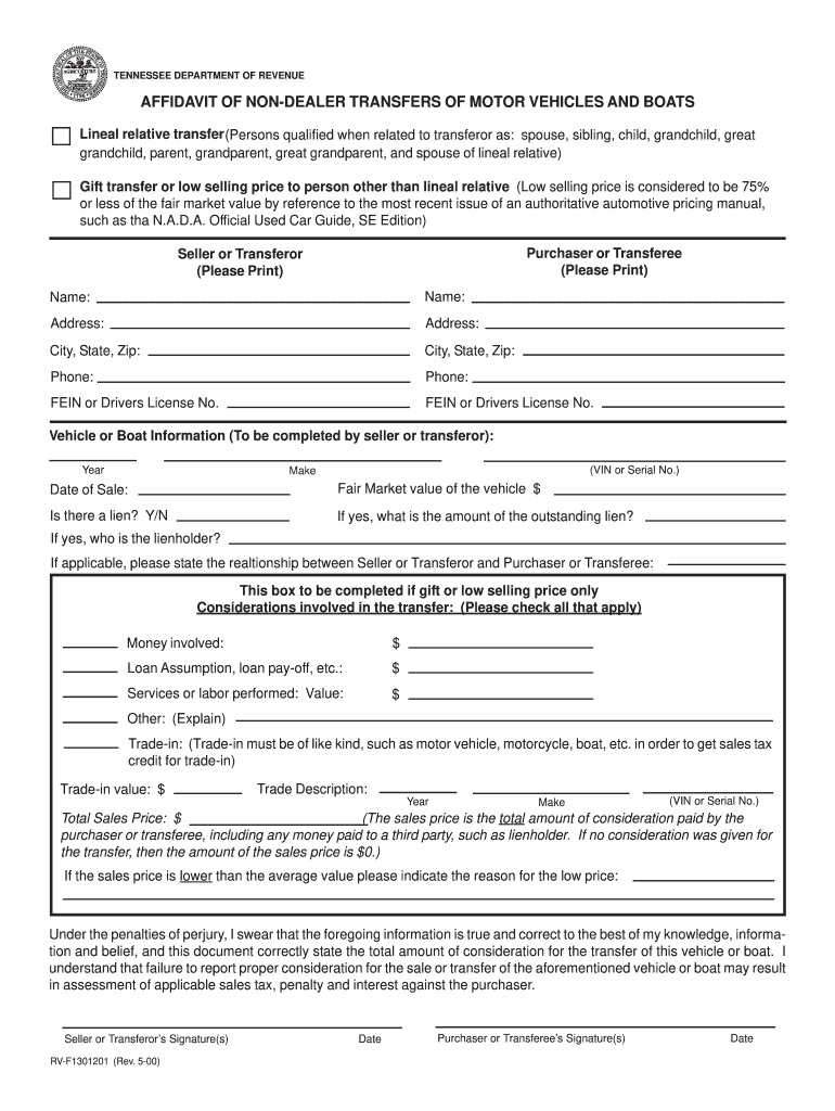 2000 Form TN RV F1301201 Fill Online Printable Fillable Blank 