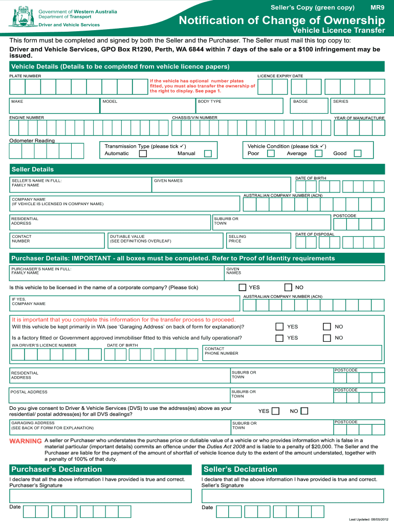 2012 WA Form MR9 Fill Online Printable Fillable Blank PdfFiller