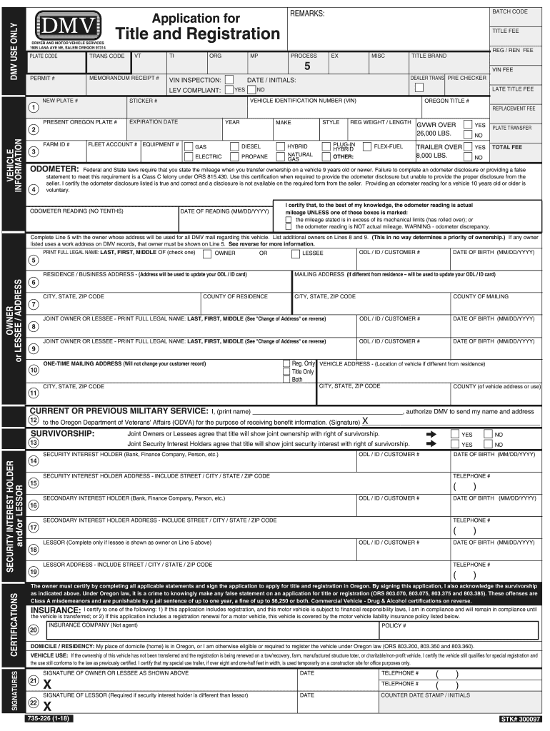 Oregon Dmv Forms Title Transfer 8999