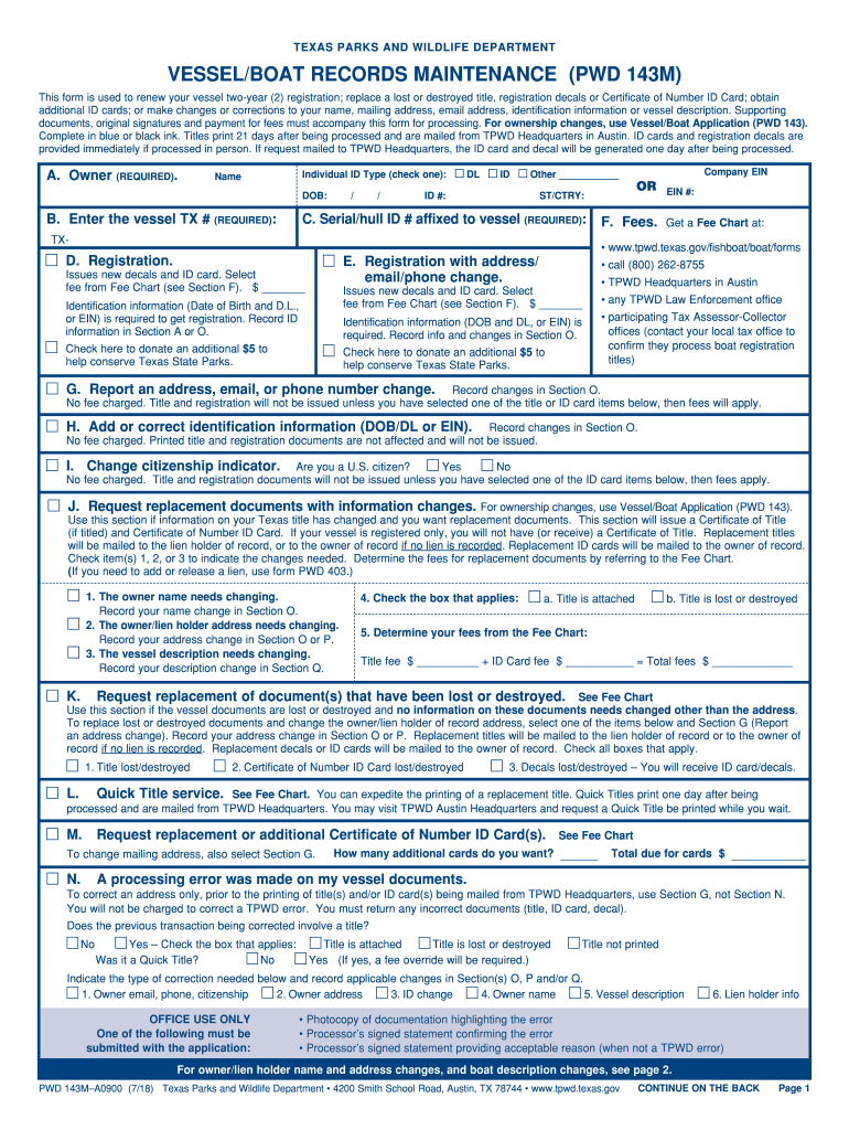 2018 2021 Form TX PWD 143M A0900 Fill Online Printable Fillable 