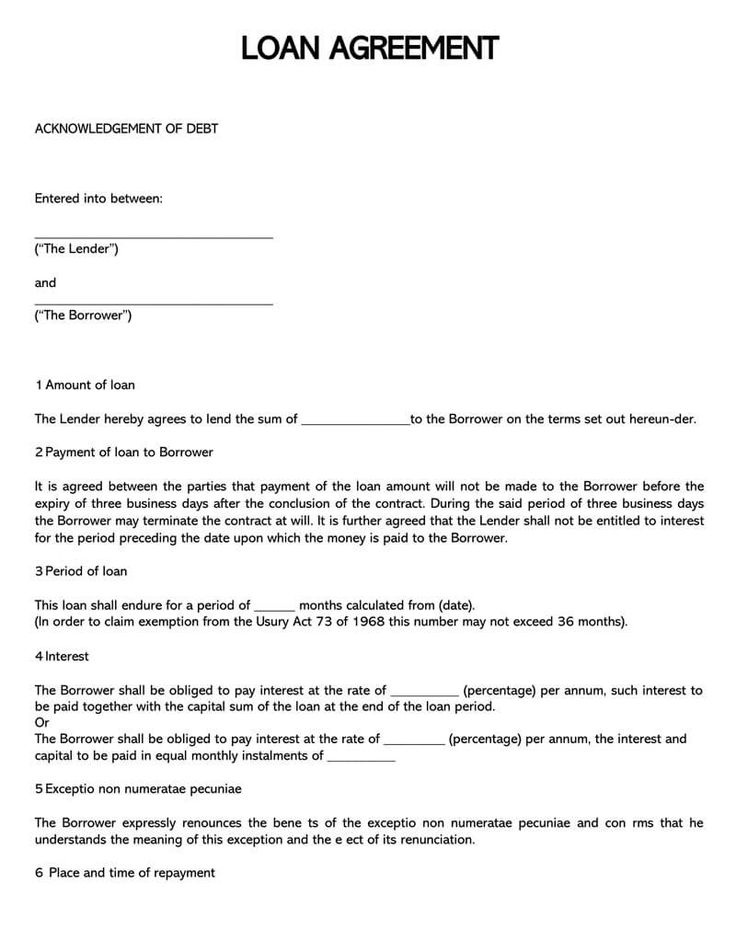 38 Free Loan Agreement Templates Forms Word Pdf For Blank Loan 