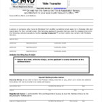 4X4 Transfer Case Vehicle Vessel Transfer And Reassignment Form Reg 262