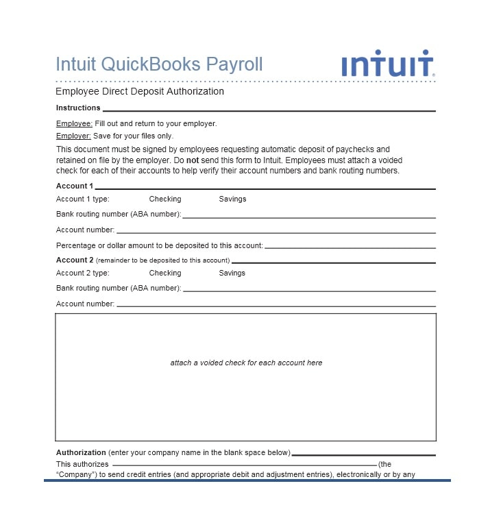 58 pdf BANK TRANSFER AUTHORIZATION FORM QUICKBOOKS PRINTABLE HD 