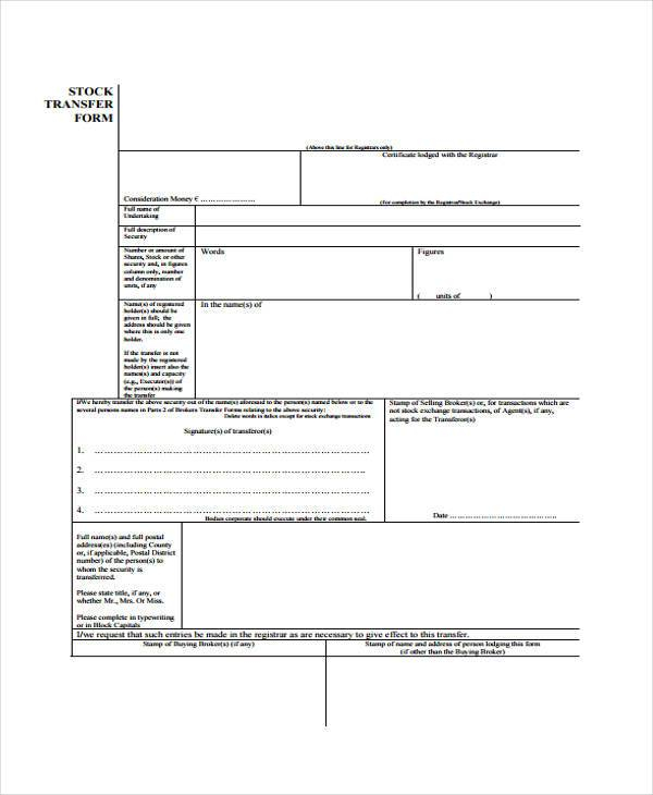 8 Transfer Agreement Form Samples Free Sample Example Format Download