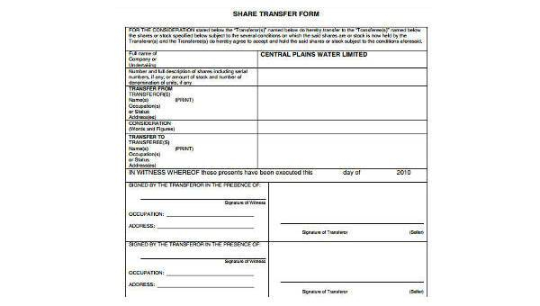 8 Transfer Form Samples Free Sample Example Format Download