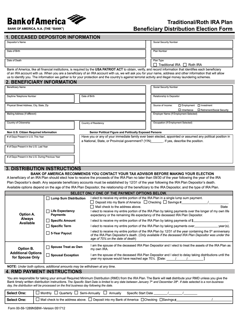 Bank Of America Letter Of Instruction Fill Out And Sign Printable PDF 