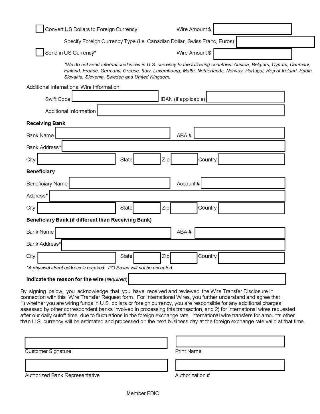 Bank Of America Wire Transfer Form PDF 2020 2021 EduVark