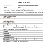 Bank Of Baroda NEFT Form 2021 Timing Charges Process