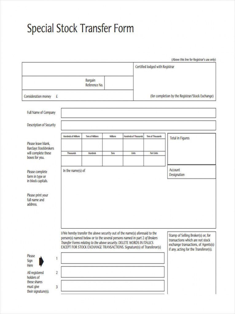 Browse Our Sample Of Stock Transfer Agreement Template In 2020 