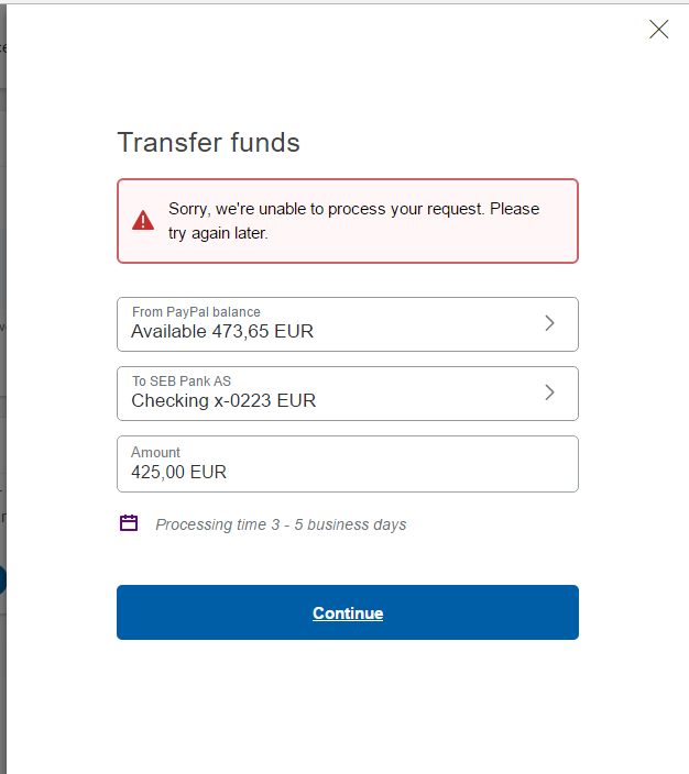 Cant Withdraw Money From Paypal To My Bank Account europe Paypal