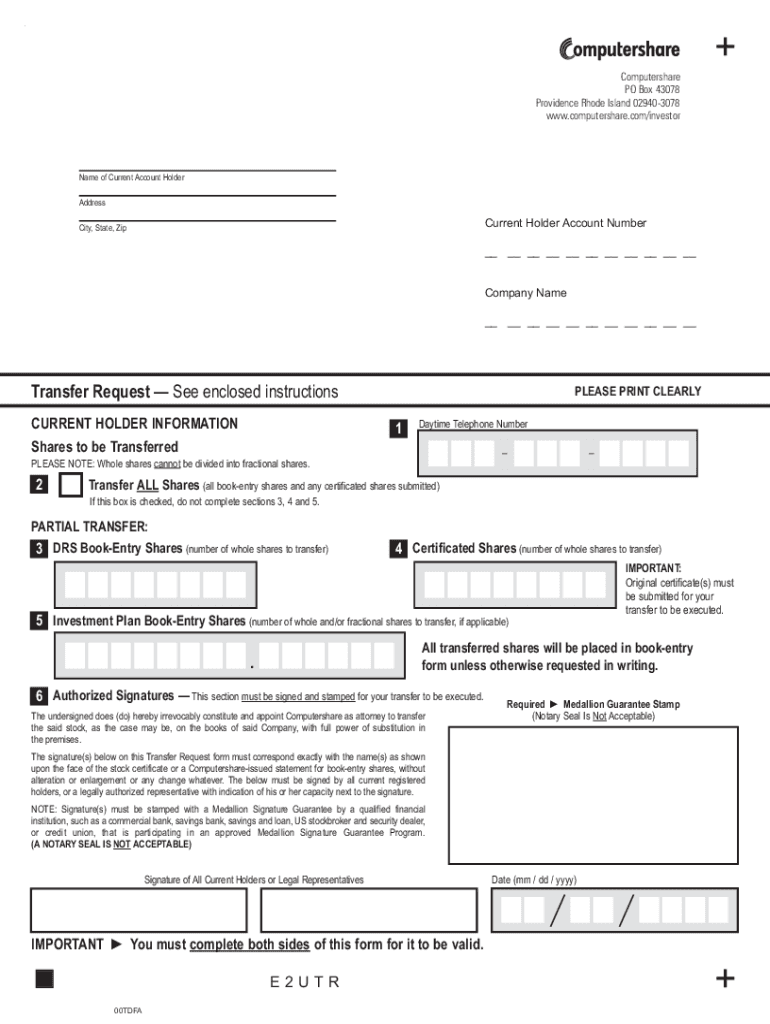 Computershare Forms Fill Out And Sign Printable PDF Template SignNow