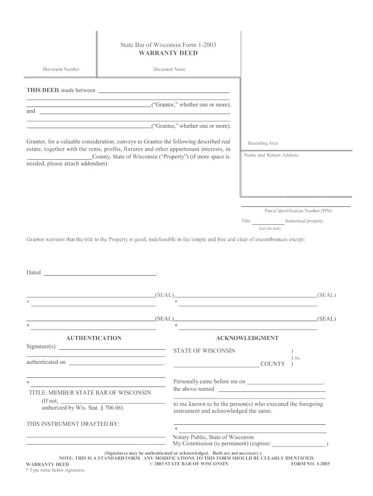 Deed Forms For Wisconsin Fill Out And Sign Printable PDF Template 