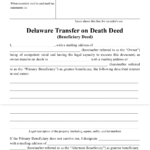 Delaware Transfer On Death Deed Form Download Printable PDF