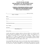 Delaware Vehicle Transfer Notification Without Buyer Information