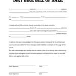 Dirt Bike Bill Of Sale Fill Out And Sign Printable PDF Template SignNow