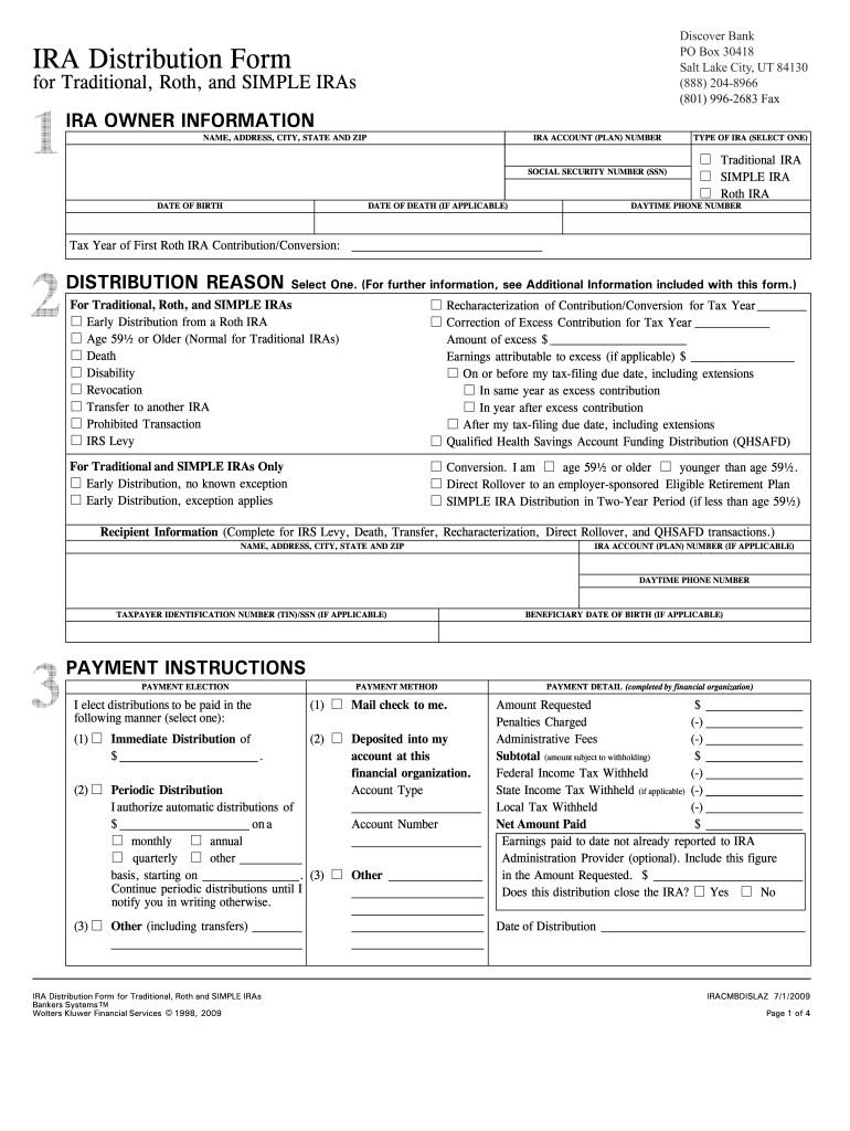 Discover Bank Ira Transfer Form Fill Out And Sign Printable PDF 