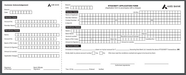 Download Axis Bank RTGS Form In 1 Click Easy Way