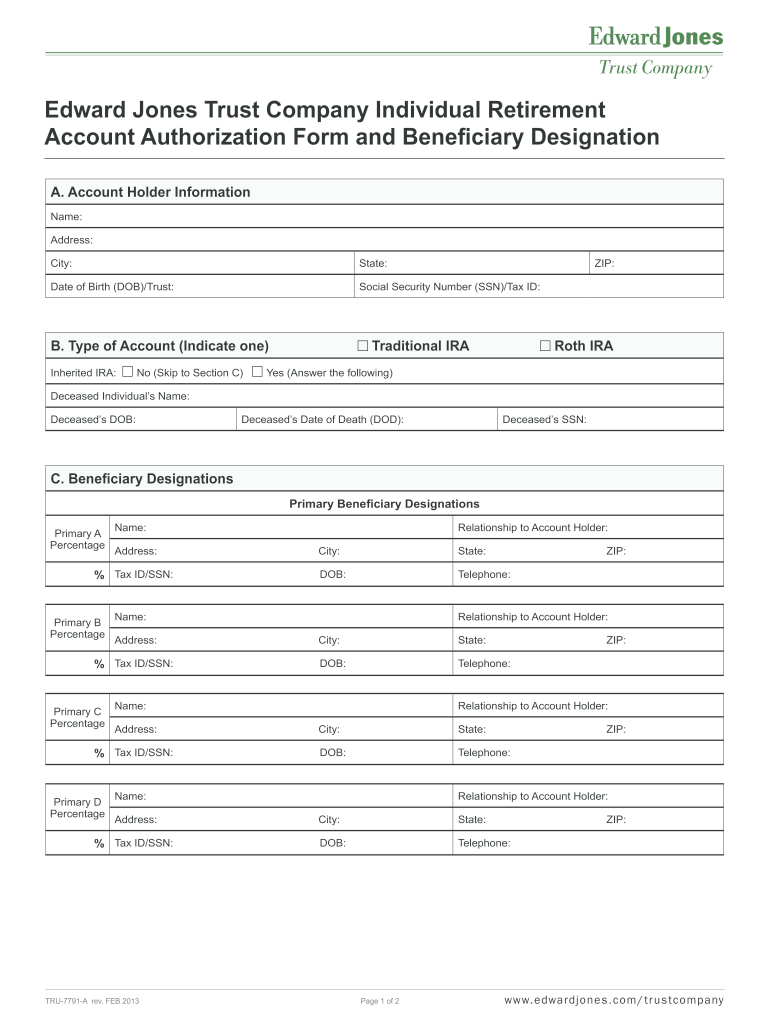 Edward Jones Beneficiary Designation Form Fill Out And Sign Printable 