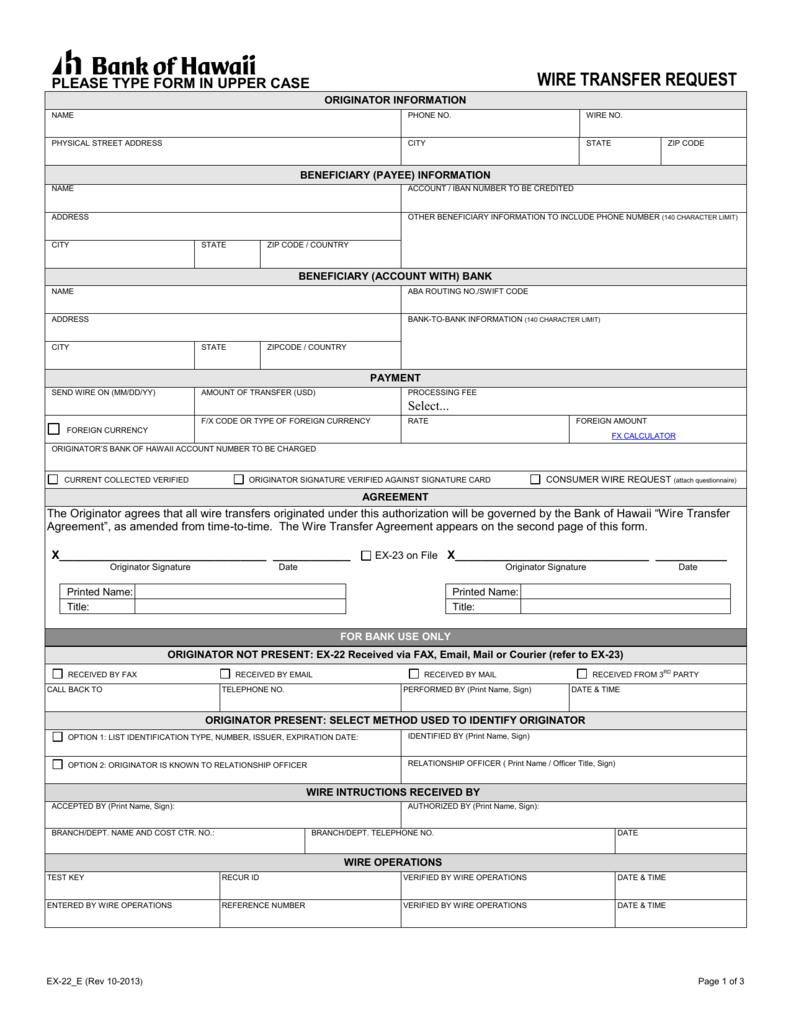 EX 22 E Funds Transfer Payment Order