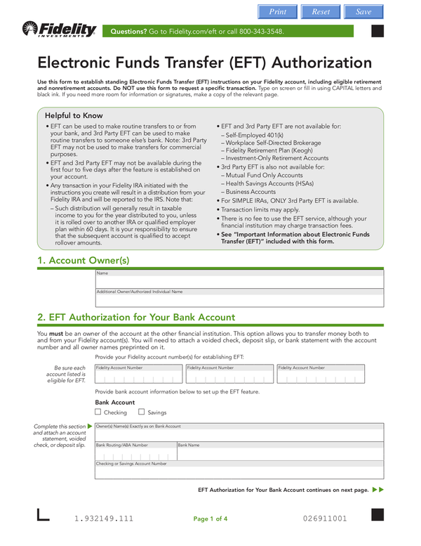 Fill Free Fillable Fidelity Investments PDF Forms