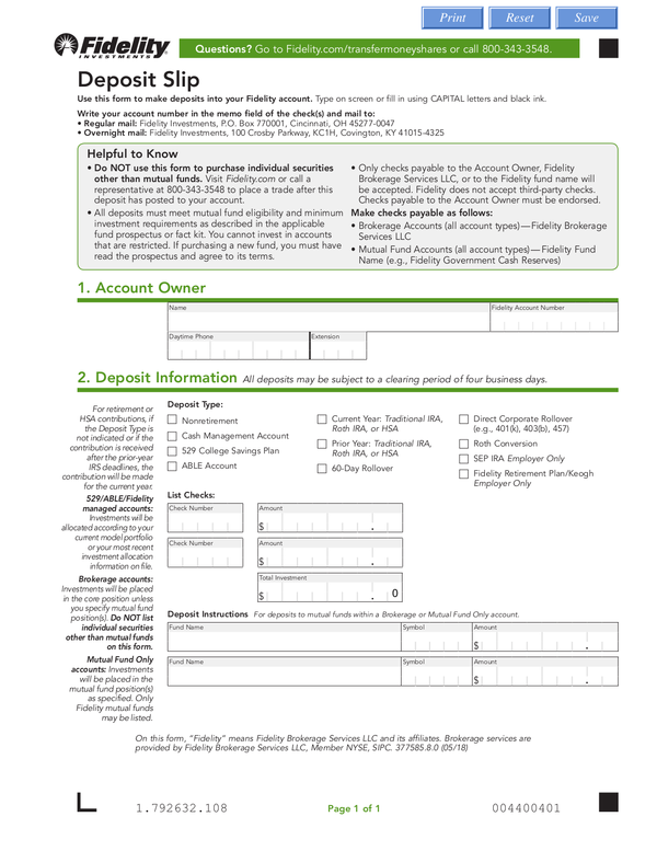 Fill Free Fillable Fidelity Investments PDF Forms