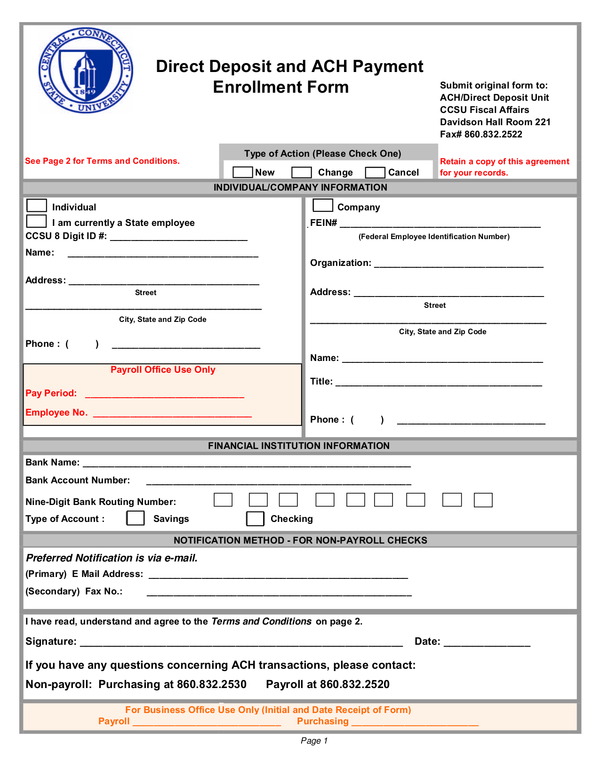 Fill Free Fillable Forms Central Connecticut State University