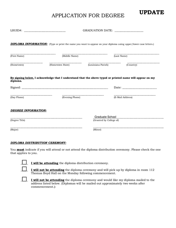 Fill Free Fillable Forms Louisiana State University