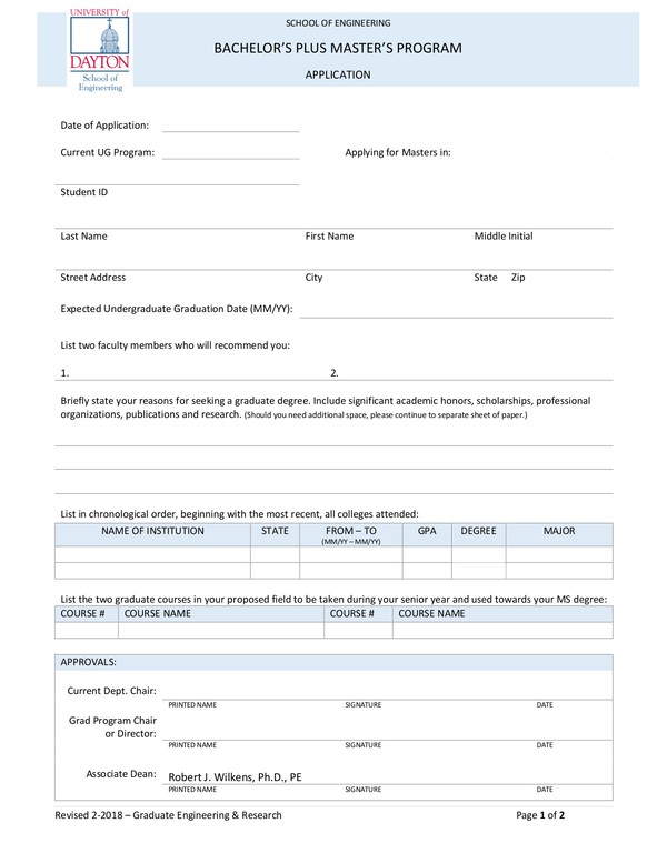 Fill Free Fillable Forms University Of Dayton