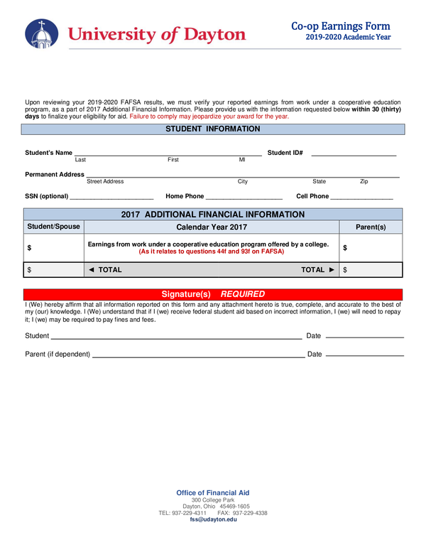 Fill Free Fillable Forms University Of Dayton