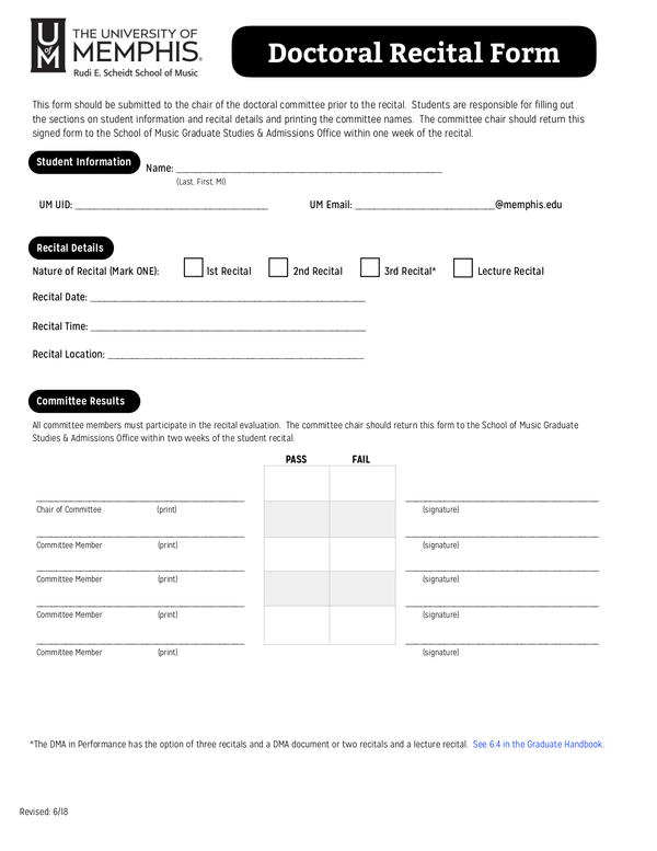 Fill Free Fillable Forms University Of Memphis