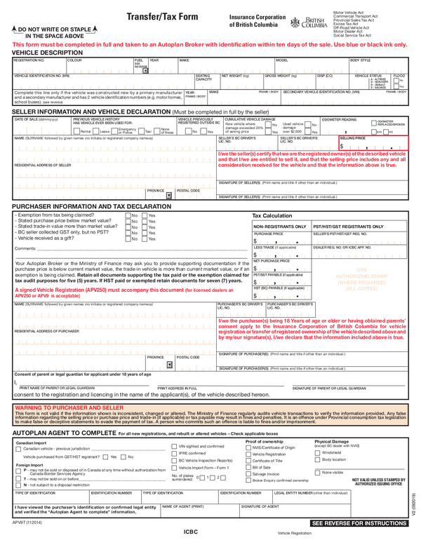 Fill Free Fillable ICBC PDF Forms