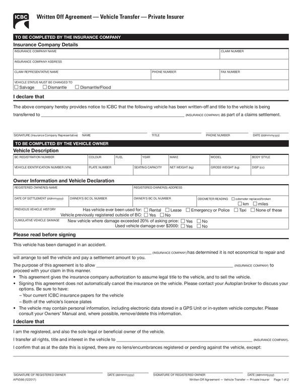 Fill Free Fillable ICBC PDF Forms