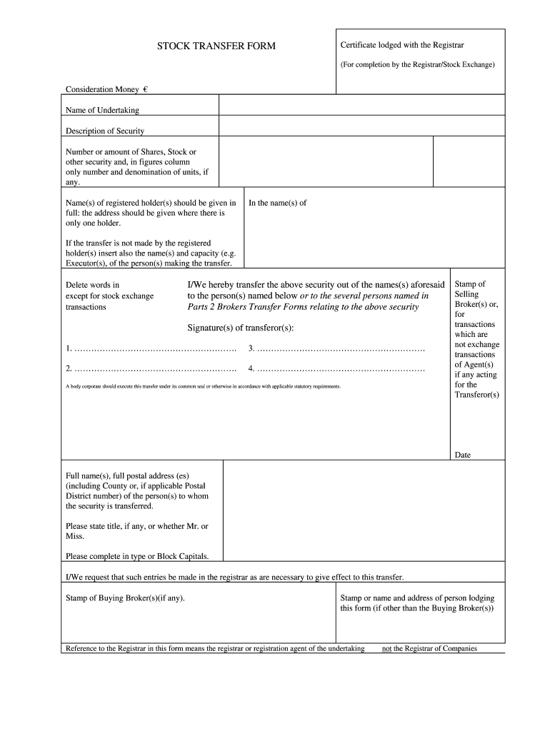 Fillable Stock Transfer Form Pdf Fill Out And Sign Printable PDF