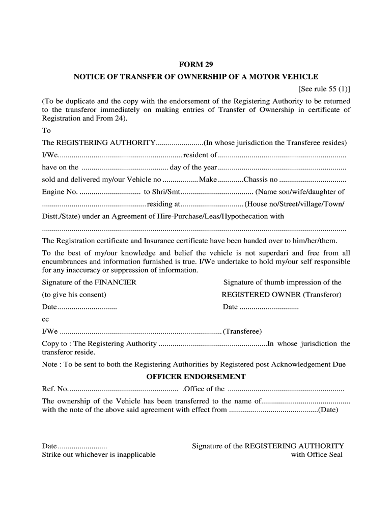 Form 29 And 30 Fill Online Printable Fillable Blank PdfFiller