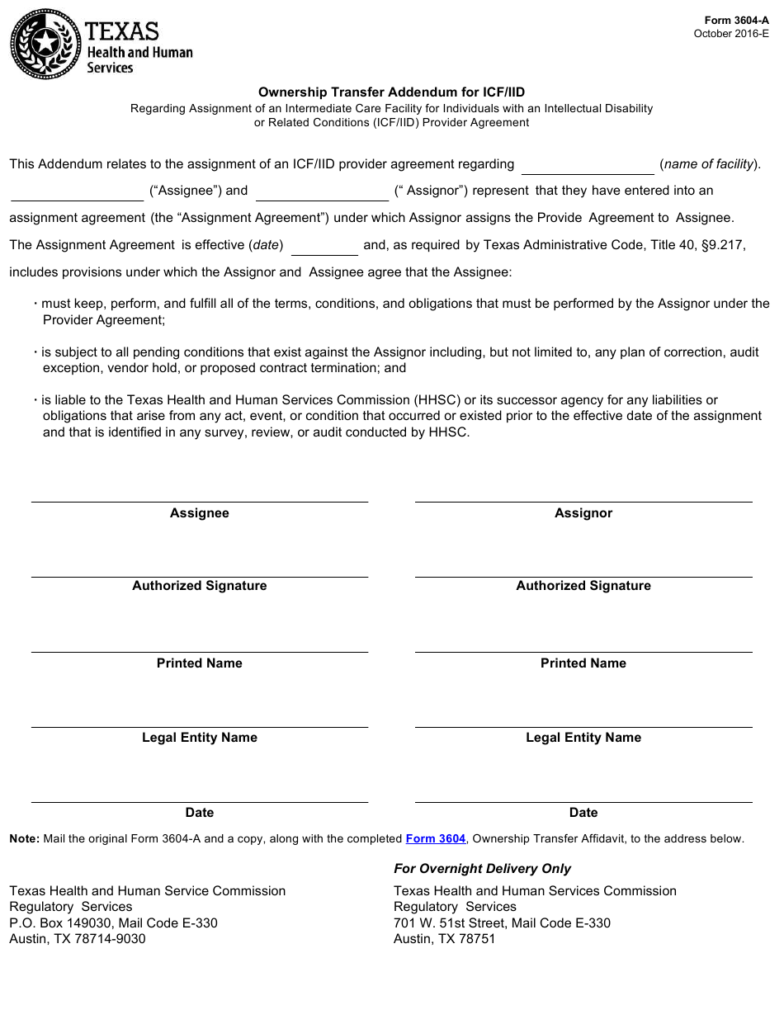 Form 3604 A Download Fillable PDF Or Fill Online Ownership Transfer 