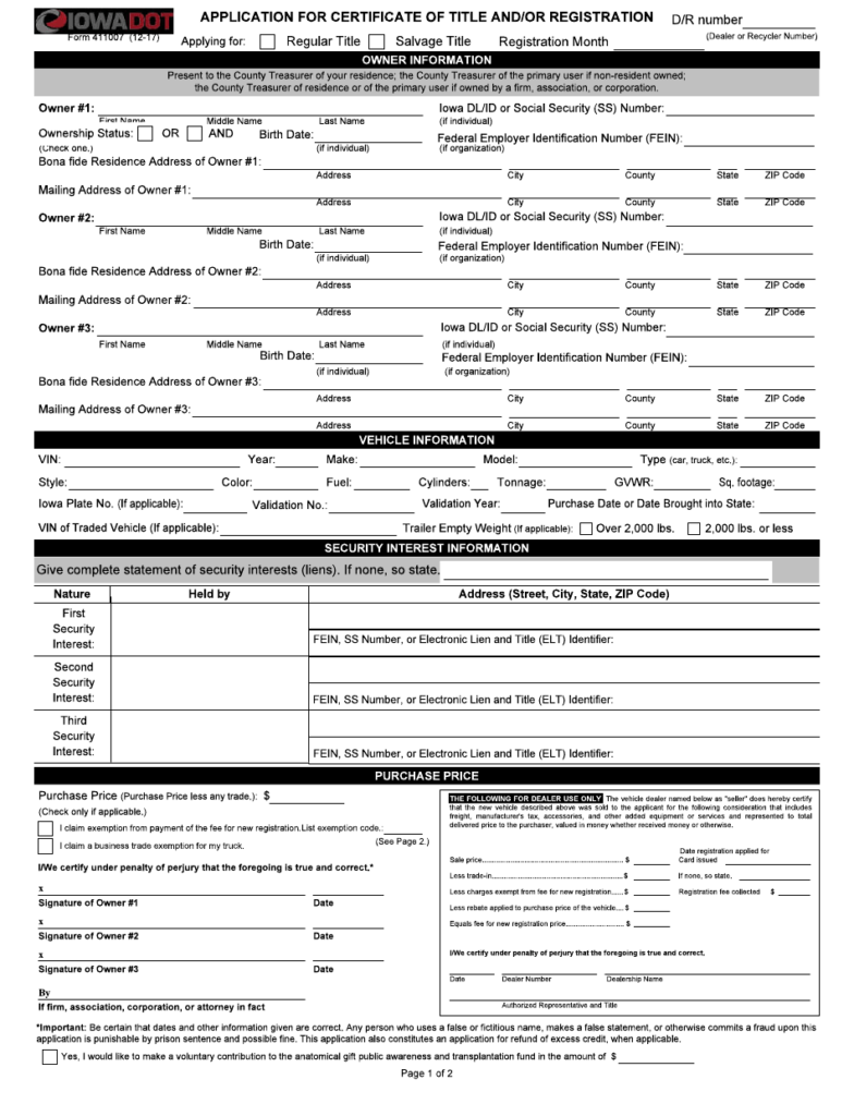 Form 411007 Download Fillable PDF Or Fill Online Application For 