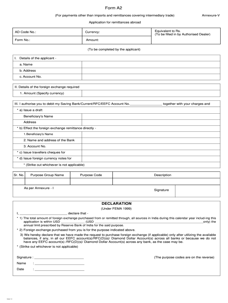 Form A2 Fill Out And Sign Printable PDF Template SignNow