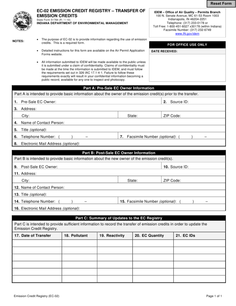 Form EC 02 State Form 51784 Download Fillable PDF Or Fill Online 