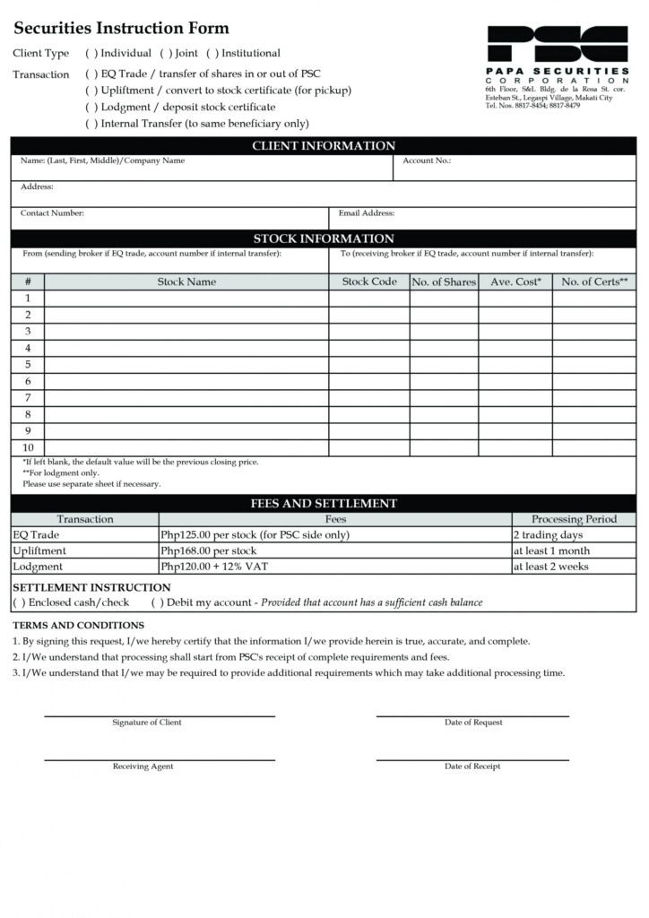 Forms Papa Securities Corporation