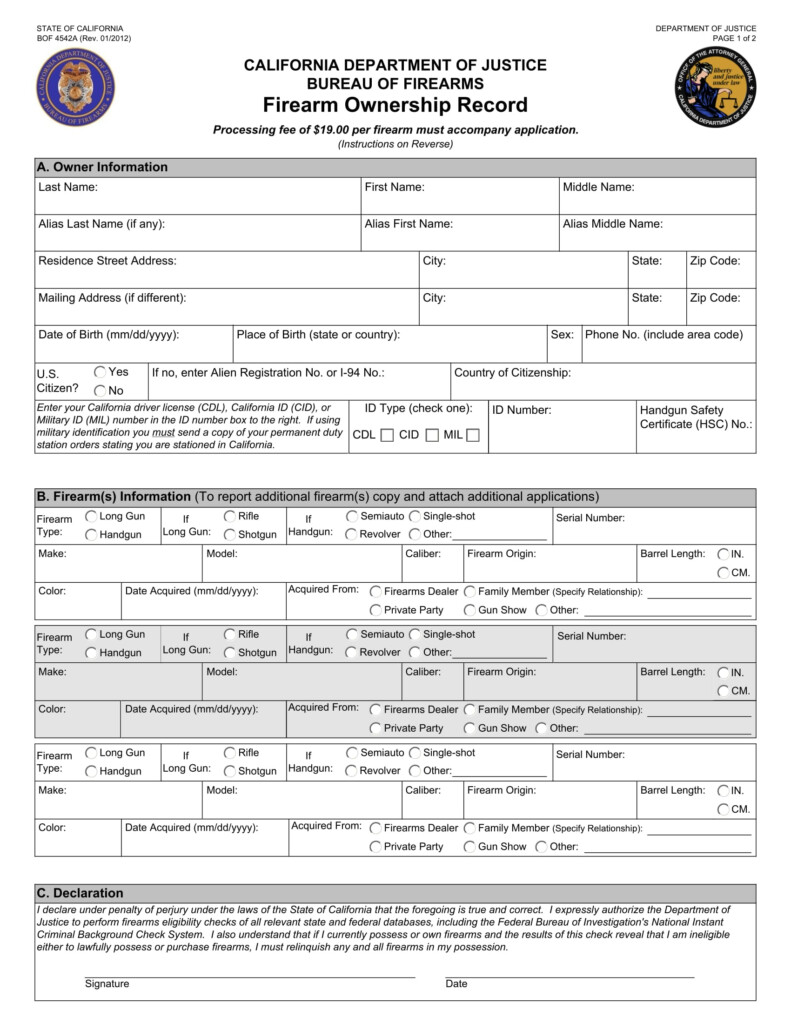 FREE 10 Gun Registration Forms In PDF Ms Word