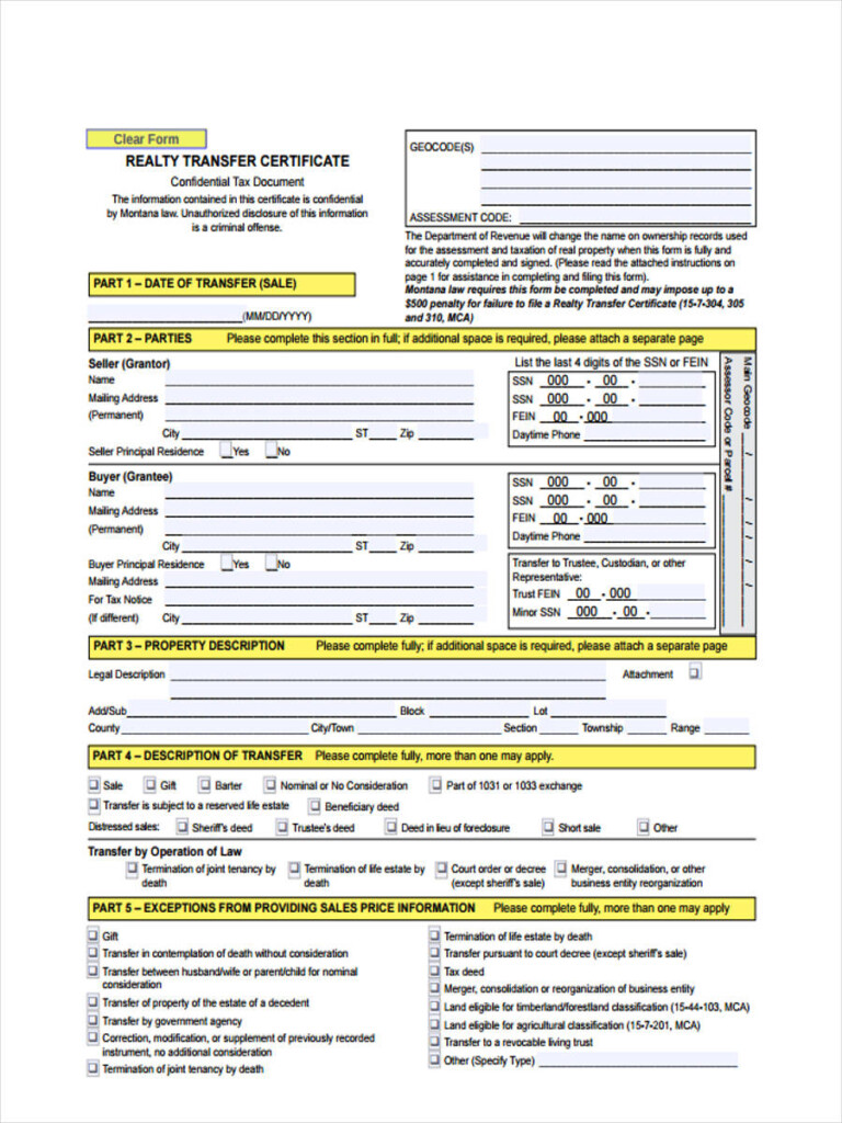 FREE 10 Property Transfer Forms In PDF Ms Word Excel