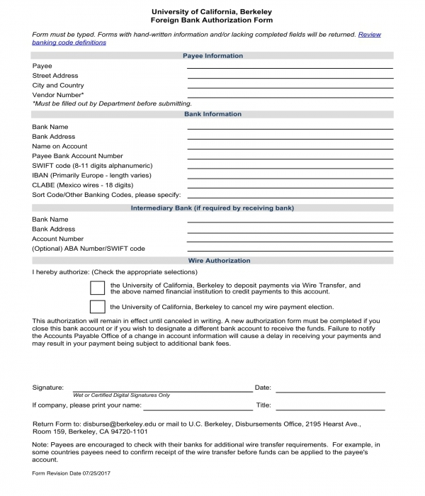 FREE 11 Bank Authorization Forms In PDF MS Word