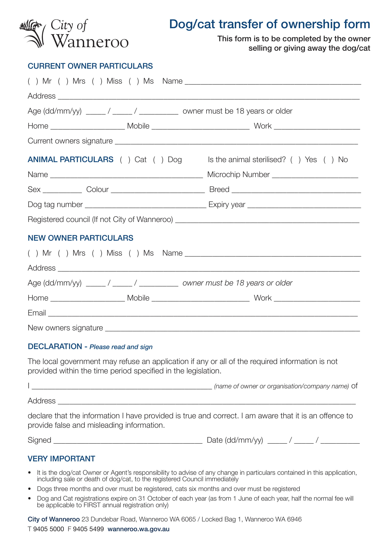 Transfer Of Dog Ownership Form Template TransferForm