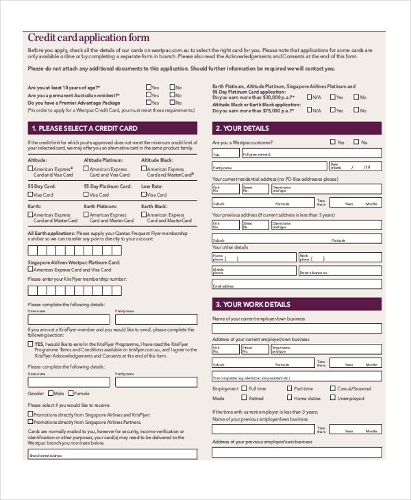 FREE 12 Sample Credit Application Form In PDF MS Word Excel