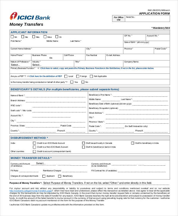 FREE 14 Sample Transfer Application Forms In PDF MS Word Excel