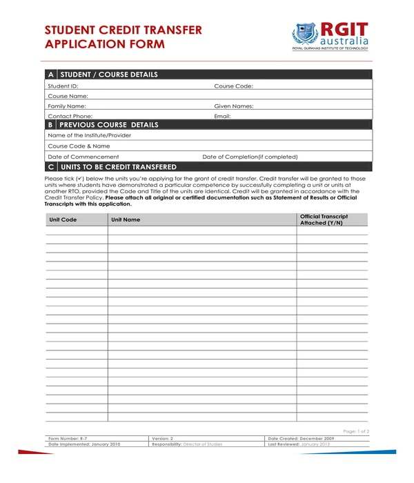 FREE 18 Student Application Forms In PDF MS Word Excel