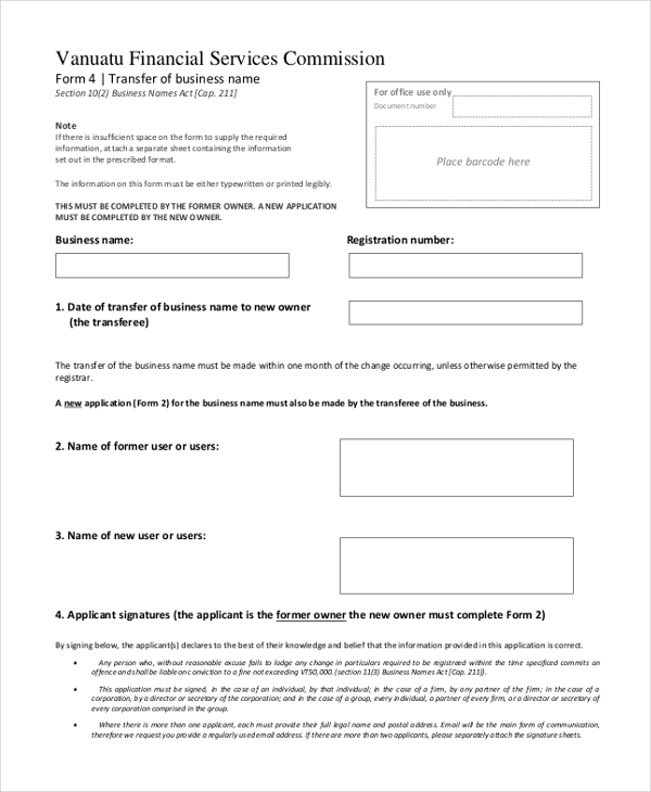 FREE 23 Sample Transfer Forms In PDF Excel Word