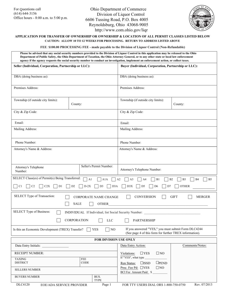 FREE 4 Restaurant Transfer Of Ownership Forms In PDF MS Word