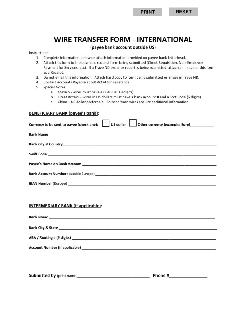 FREE 5 Wire Transfer Instructions Forms In PDF MS Word